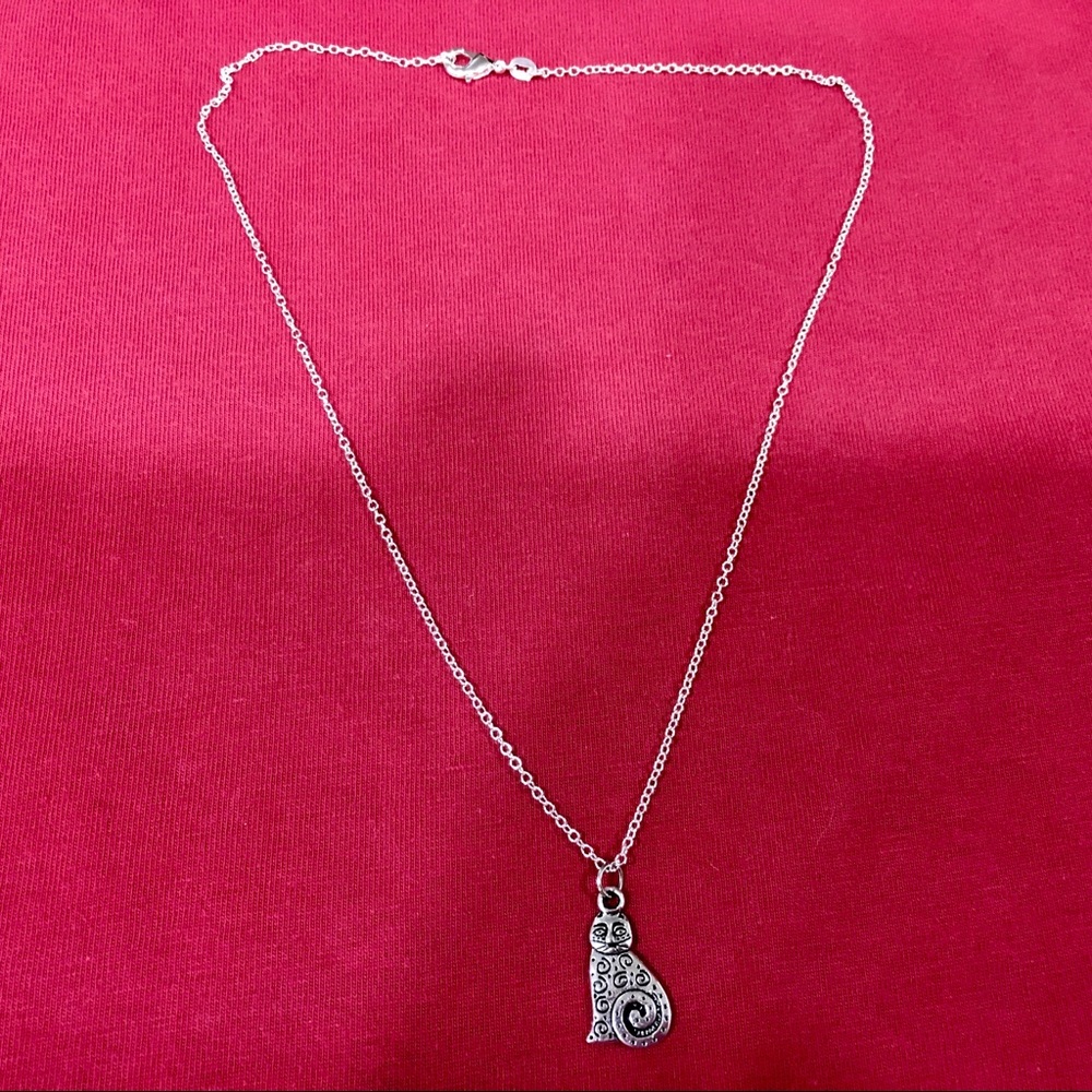 New handmade silver Cat necklace